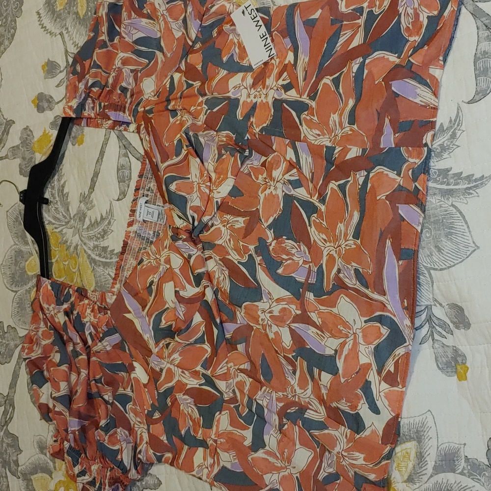 Nine West Floral Top/Blouse